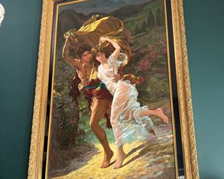 Large format, approx. 8' tall. "The Storm by Pierre Auguste Cot"