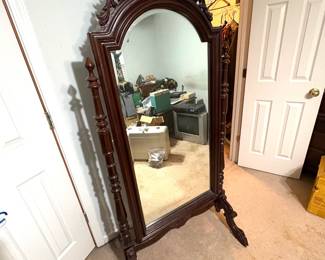 Full length wood tilting mirror, very nice!