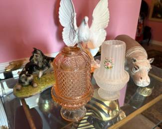 Vintage fairy lamps and other figurines