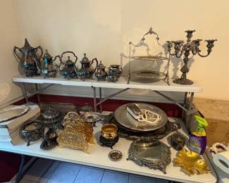 Silver plated serving dishes