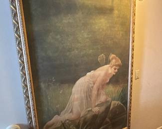 Approx. 5'x4' - Psyche at Nature's Mirror by Friedrich Paul Thumann