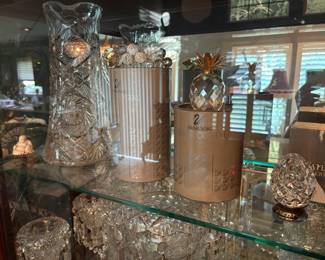 Swarovski crystal pieces with their original boxes