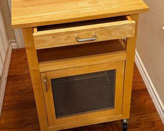 Kitchen Wooden Rolling Cart