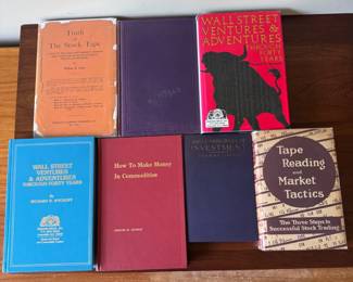 Vintage Stock Market Investing Book Lot of 7 Wyckoff, Gann, Keltner, Tape Reading