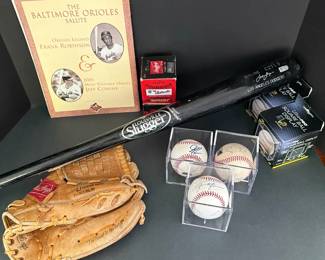 Michael Jordan PSA Certified Signed Baseball, With Uncertified Rawlings Glove, Dodgers Bat, MORE