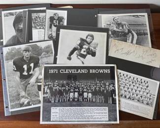 Vintage NFL Football Press Photo Team Photo Collection w Signed AutographsBrowns, Dolphins, Etc.