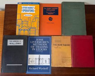 Lot of 7 Vintage Investing Stock Market Books Wyckoff, Dow Theory, Wall Street, Finance