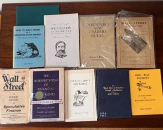 Vintage Wall Street Stock Market Investing Book Lot 10 Books Benjamin Graham, Speculation, Etc