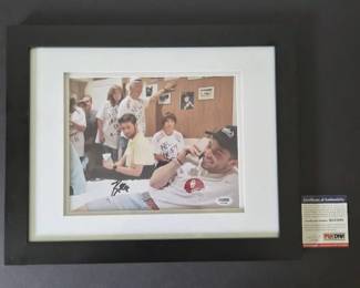 Authenticated Baker Mayfield Signed Photo, Brett Favre Draft Day Pose