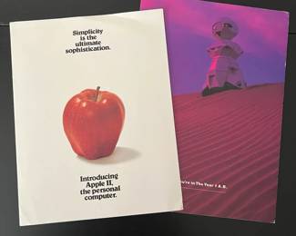 1977 Apple II Computer Ad Pamphlet 1983 Androbot Ad Booklet