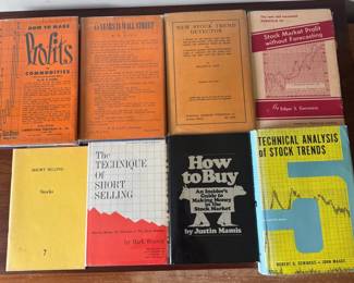 Lot of 8 Vintage Stock Market Technical Analysis Books W.D. Gann, Edwards Magee, Short Selling