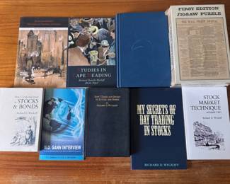 Richard D. Wyckoff Stock Trading Book Lot 9 Books Wall Street Journal Puzzle 10 Items