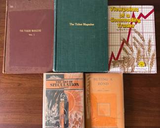 Vintage Investment Stock Market Books Lot of 7 Ticker Magazine, The Art of Speculation, Etc.