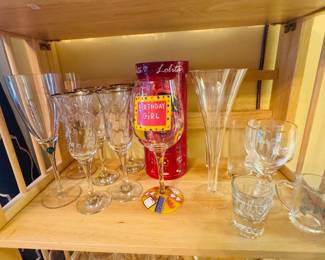 Flutes and Stems Including Tiffany & Co. Trumpet Champagne Flutes