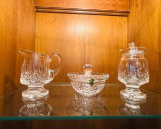 Waterford Creamer and Sugar Bowl Three Pieces
