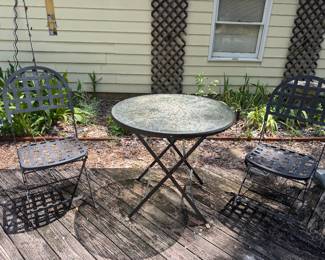 Metal Three Piece Outdoor Bistro