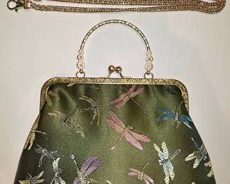 Dragonfly Embroidered Kiss Lock Evening Bag Style