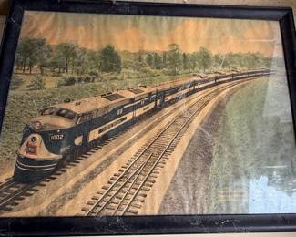 Wabash "Blue Bird" Streamliner Promotional Print by Grif Teller