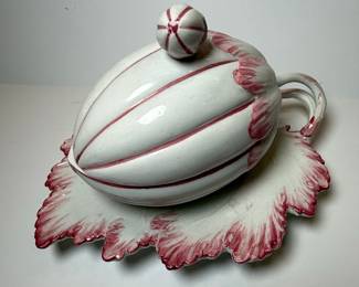 Martan Portugal Majolica Style Butter Dish