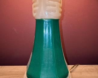 Art Deco Style Green and White Glass Table Lamp