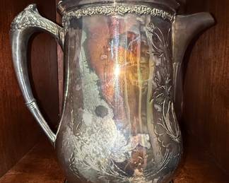 Victorian Silverplate Coffee Pot with Floral Repoussé