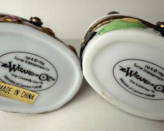 Midwest of Cannon Falls Wizard of Oz Cowardly Lion and Scarecrow Trinket Boxes