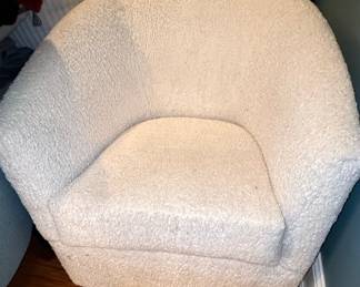 Boucle Swivel Barrel Chair Style