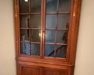 Federal Style Inlaid Cherry Corner Cabinet