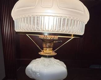 Milk Glass Parlor Style Lamp