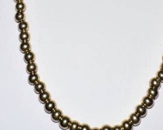 14KT Italy Gold Bead Chain Style Necklace