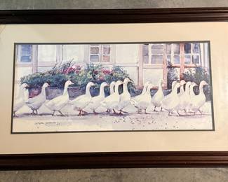 Dalina Barton "Dinner Call" Geese Watercolor Print