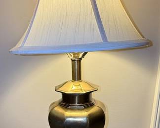 Hollywood Regency Brass Ginger Jar Table Lamp Style