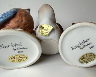 Andrea by Sadek Bird Figurines - Bluebird, Kingfisher, Sparrow Set