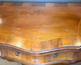 Italian Olive Wood Bombe Commode