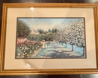 The Bombay Company "In the Rose Garden" Style Garden Scene Print