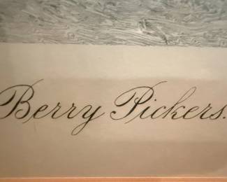 Jennie Brownscombe "Berry Pickers" After Etching by Jas. S. King