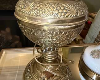 Victorian Gone With The Wind Style Oil Lamp Conversion Pair
