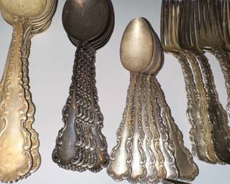 Whiting Manufacturing Co. Lily Pattern Sterling Silver Flatware Set