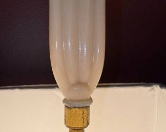 Art Deco Style Green and White Glass Table Lamp