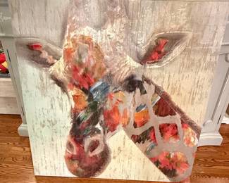 Paint Splash Giraffe Style Canvas Art