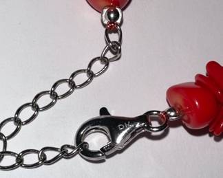 Red DK Coral Chip Necklace and Bracelet
