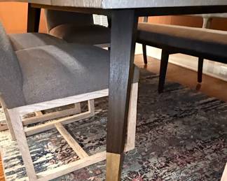 Universal Furniture Robards Brown Rectangular Dining Table with Bronze Style Dining Set
