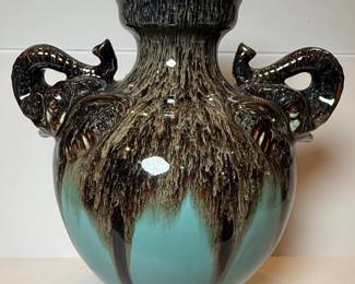 Elephant Handle Drip Glaze Vase Style