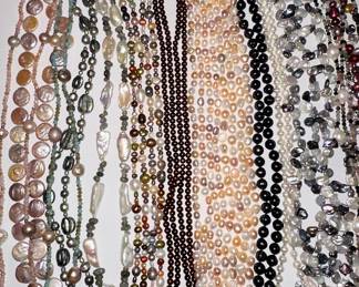 Assorted Cultured and Faux Pearl Necklaces and Bracelets