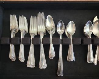 Large set of art deco Sterling Silver Flatware (multiple sterling sets available)