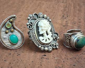 Incredible southwestern sterling rings all artist made.