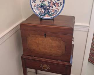 Rare Henkel Harris mahogany silver chest with amazing inlaid drop leaf.