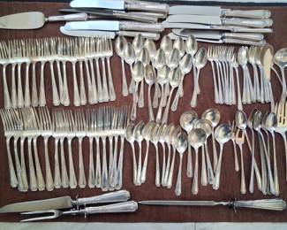 Another HUGE 110 piece Towle Sterling Silver Art deco pattern (weighs over 95 Troy ounces) 