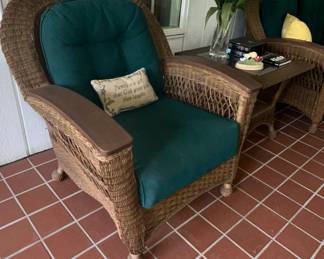 Wicker Patio Armchair with Cushion