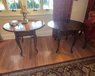 Queen Anne Style Drop Leaf Side Tables